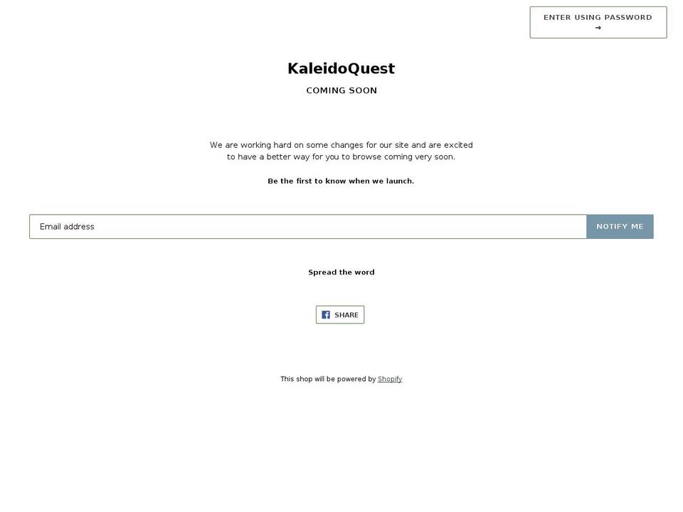 kaleidoquest.com — Shopify storefront screenshot
