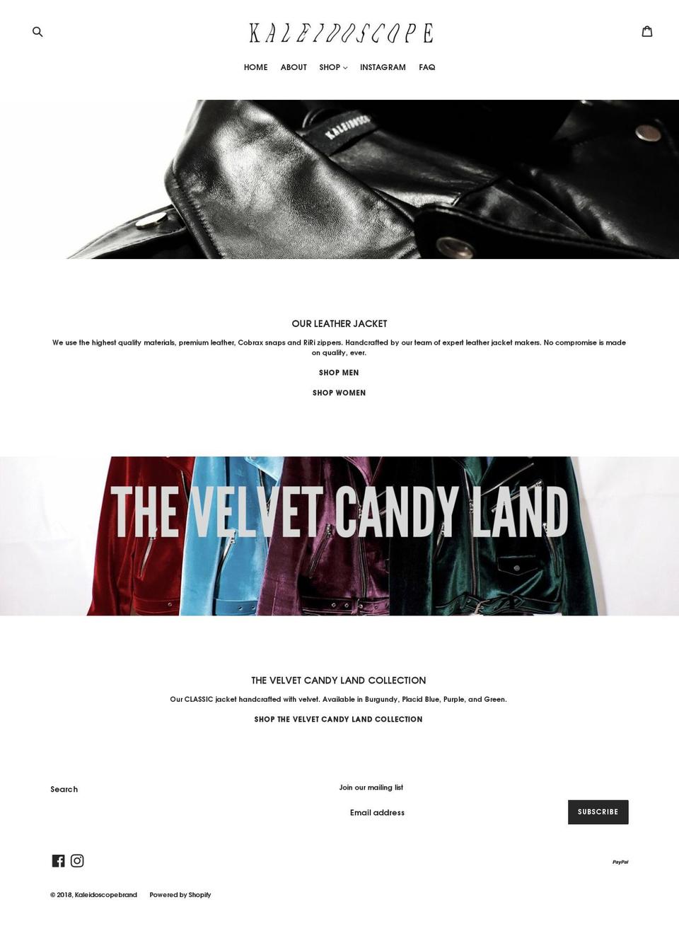 kaleidoscopebrand.com — Shopify storefront screenshot