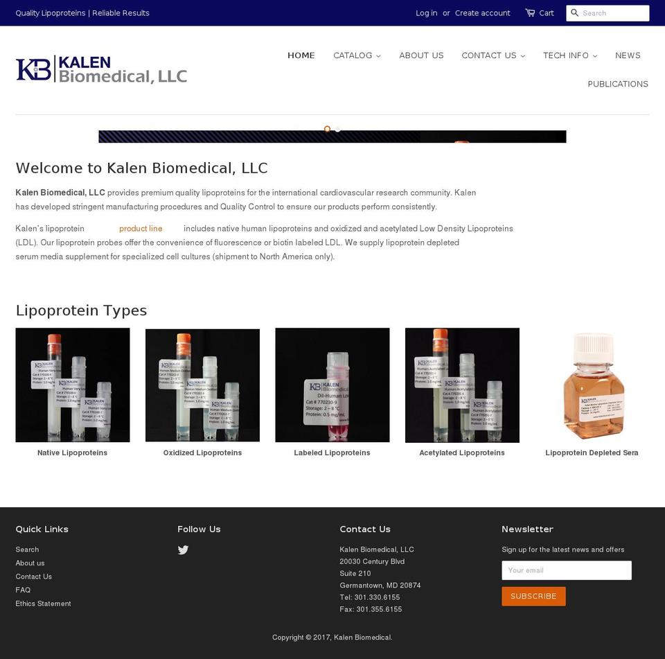 kalenbiomed.com shopify website screenshot