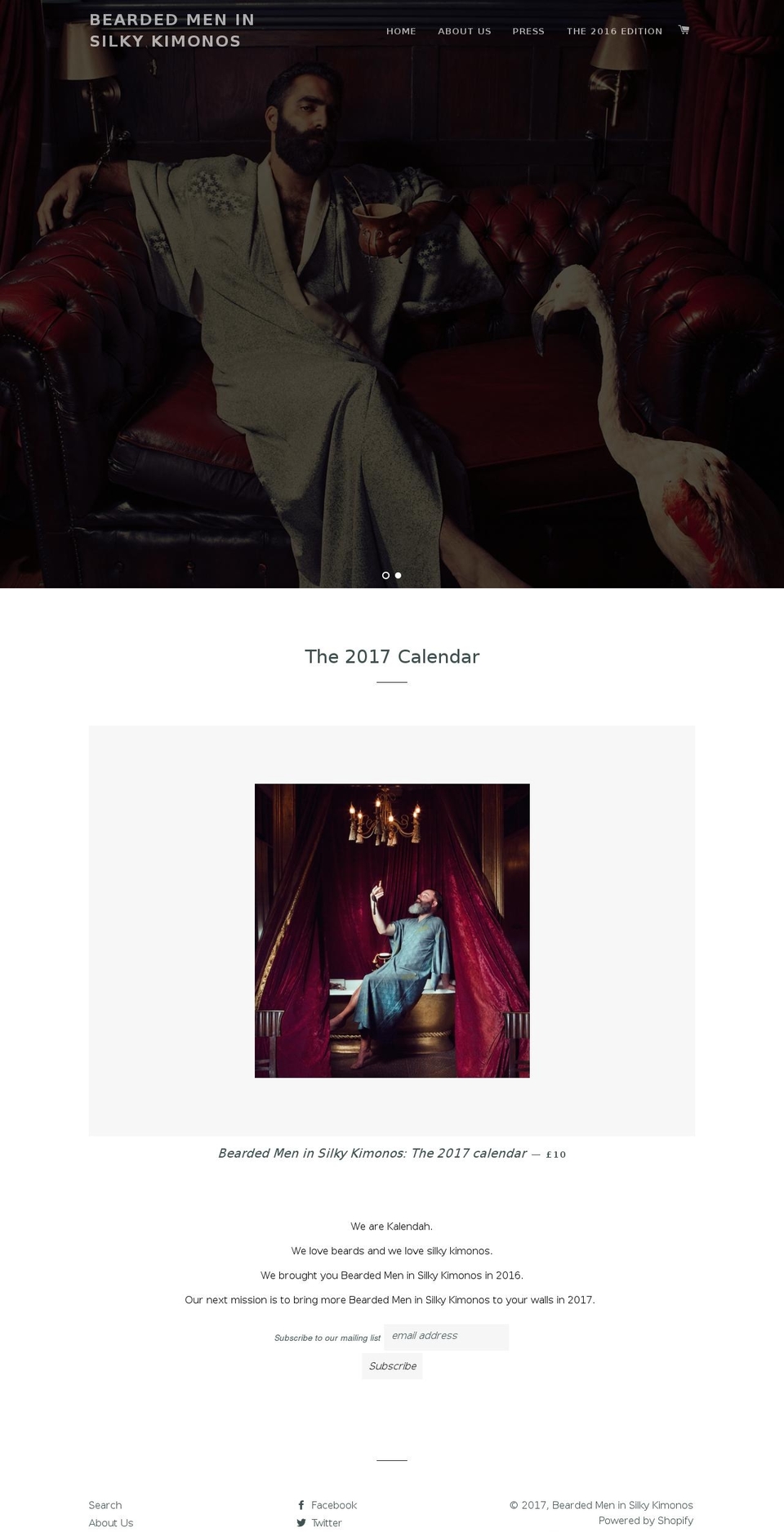 kalendah.com shopify website screenshot
