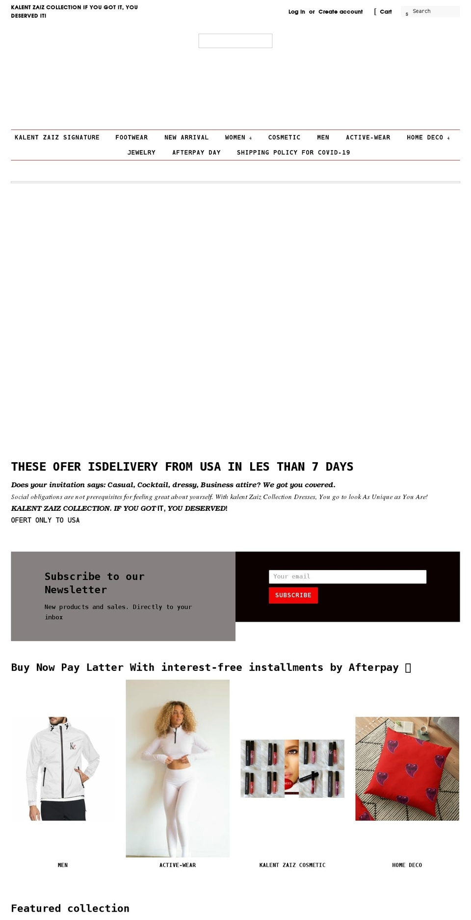 kalentzaiz.com shopify website screenshot
