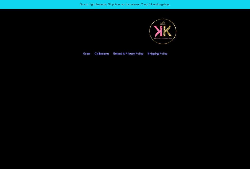 kaleshiakreations.com shopify website screenshot