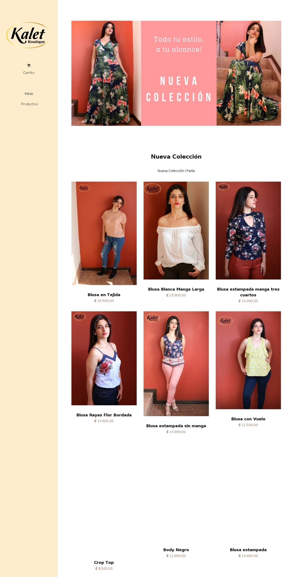 kaletboutique.com — Shopify storefront screenshot