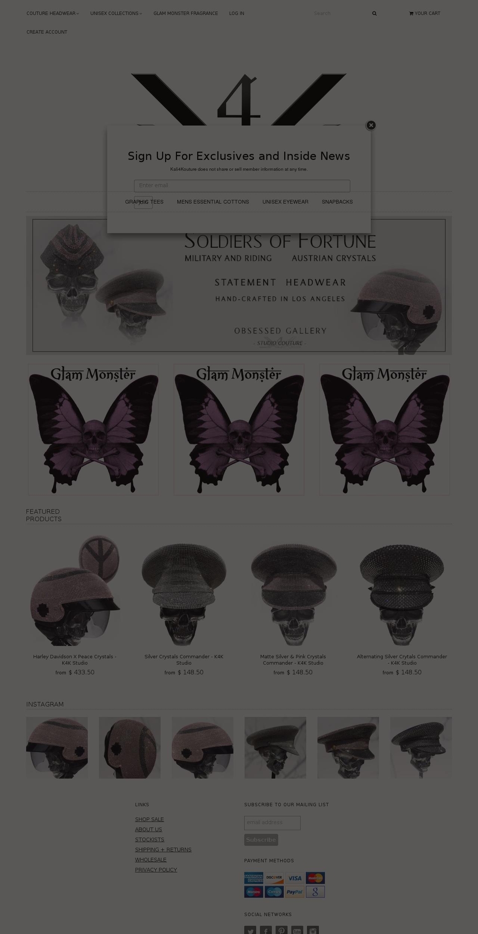 kali4.com shopify website screenshot