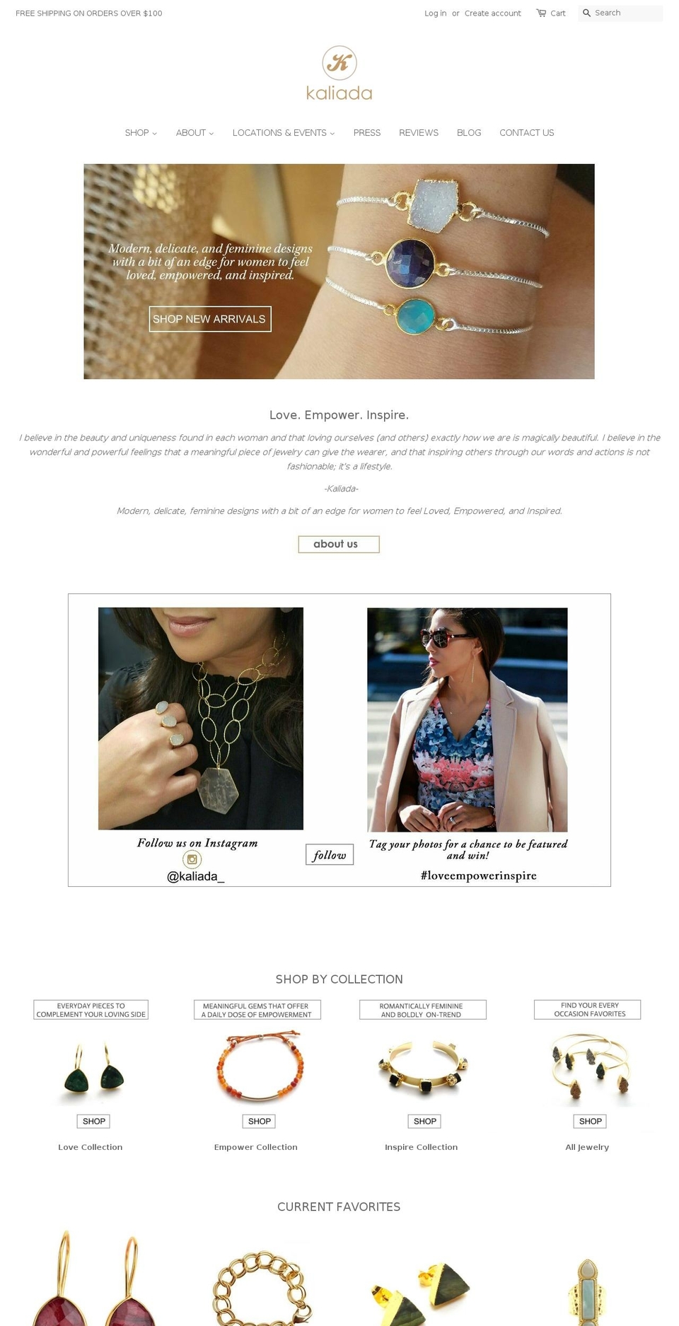 kaliada.com shopify website screenshot