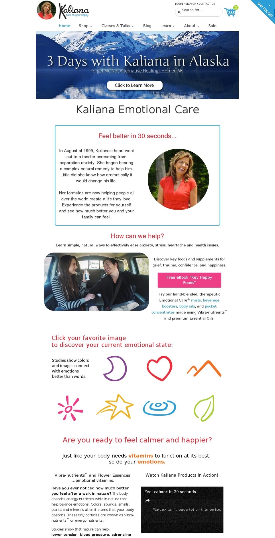 kaliana.com shopify website screenshot