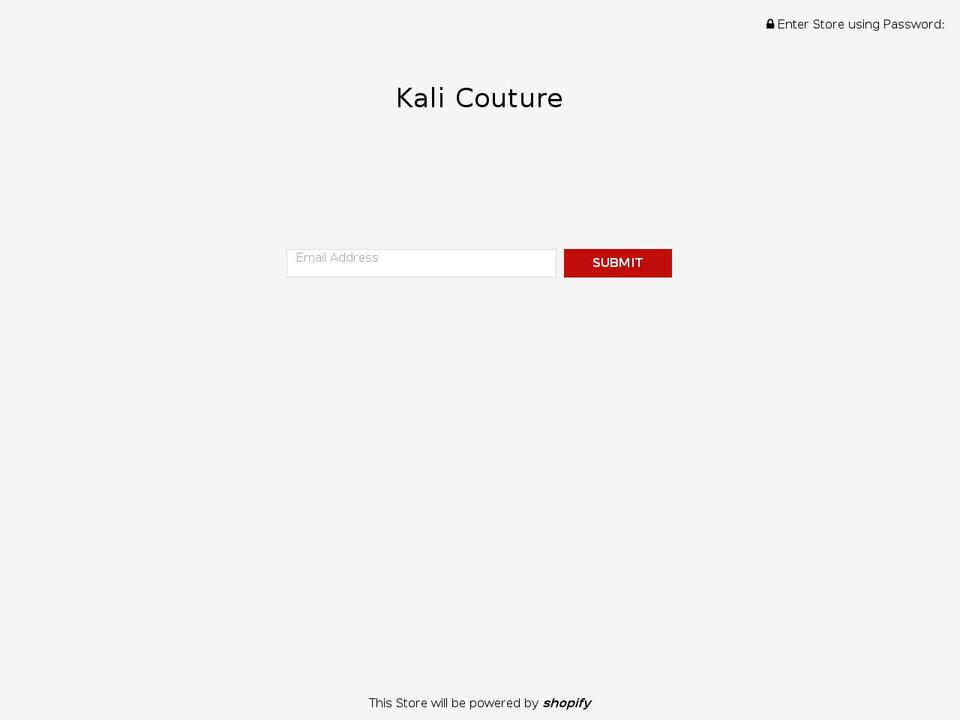 kalicouture.com — Shopify storefront screenshot