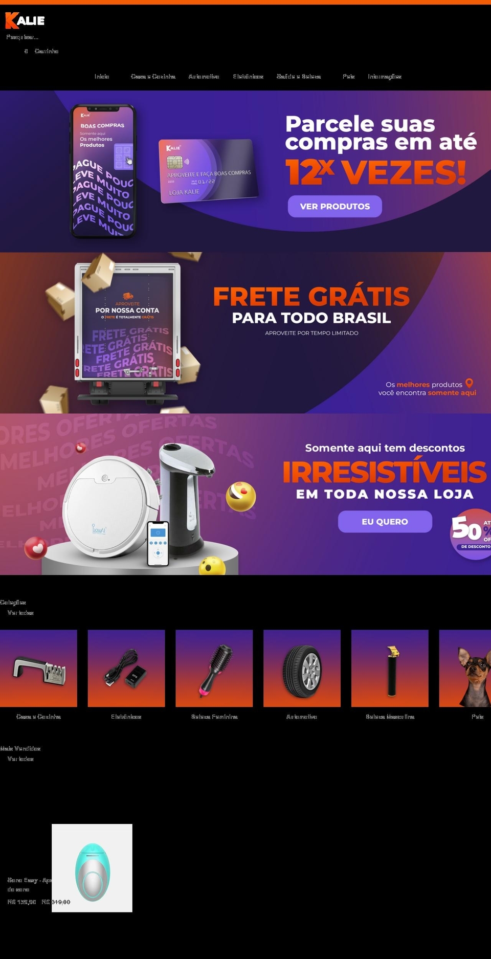 Kalie Oficial Shopify theme site example kalie.com.br