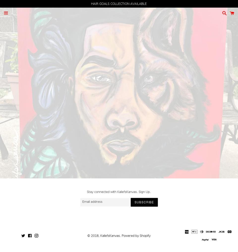 kaliefskanvas.com — Shopify storefront screenshot