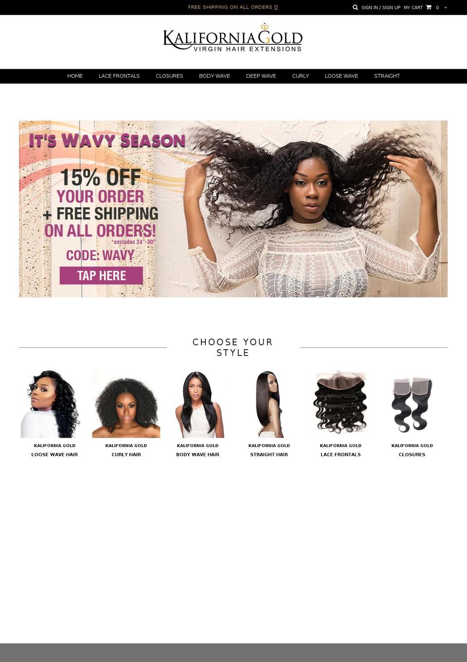 kaliforniagold.com shopify website screenshot