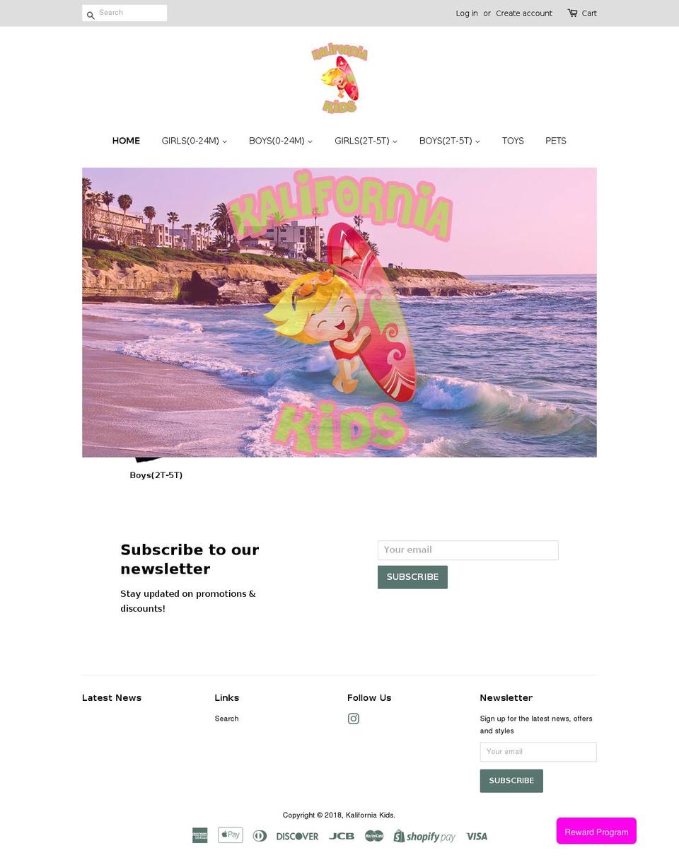 kaliforniakids.com — Shopify storefront screenshot