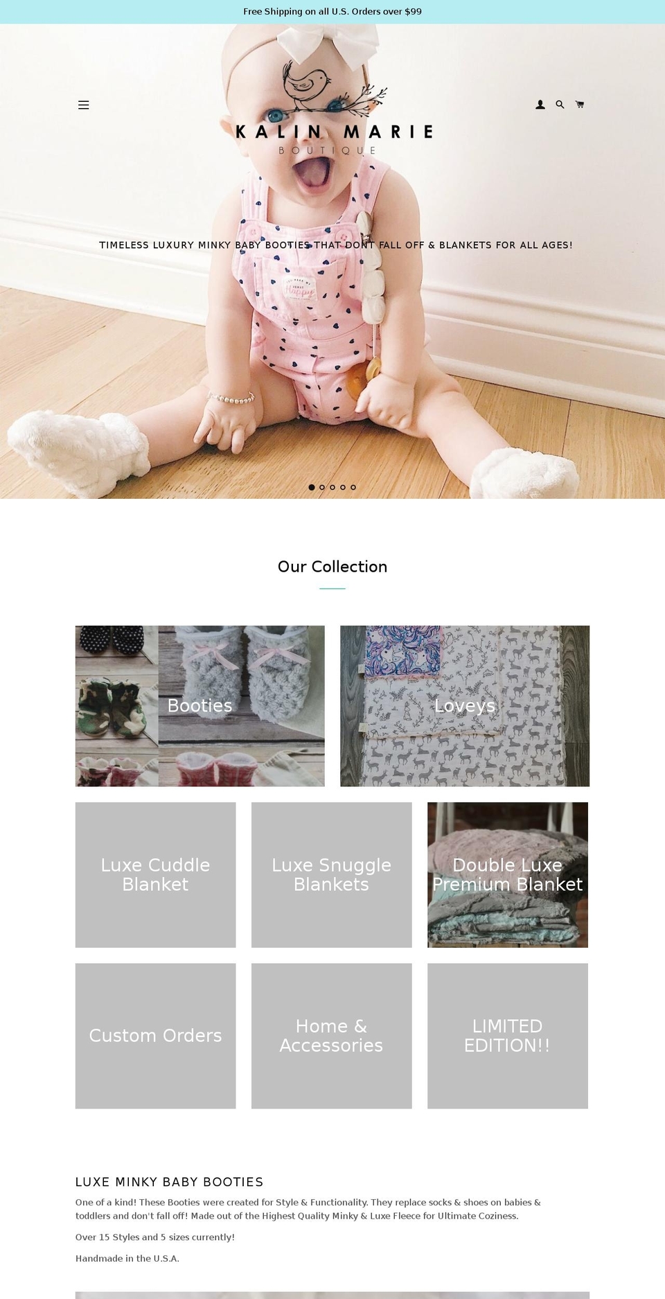 kalinmarie.com — Shopify storefront screenshot