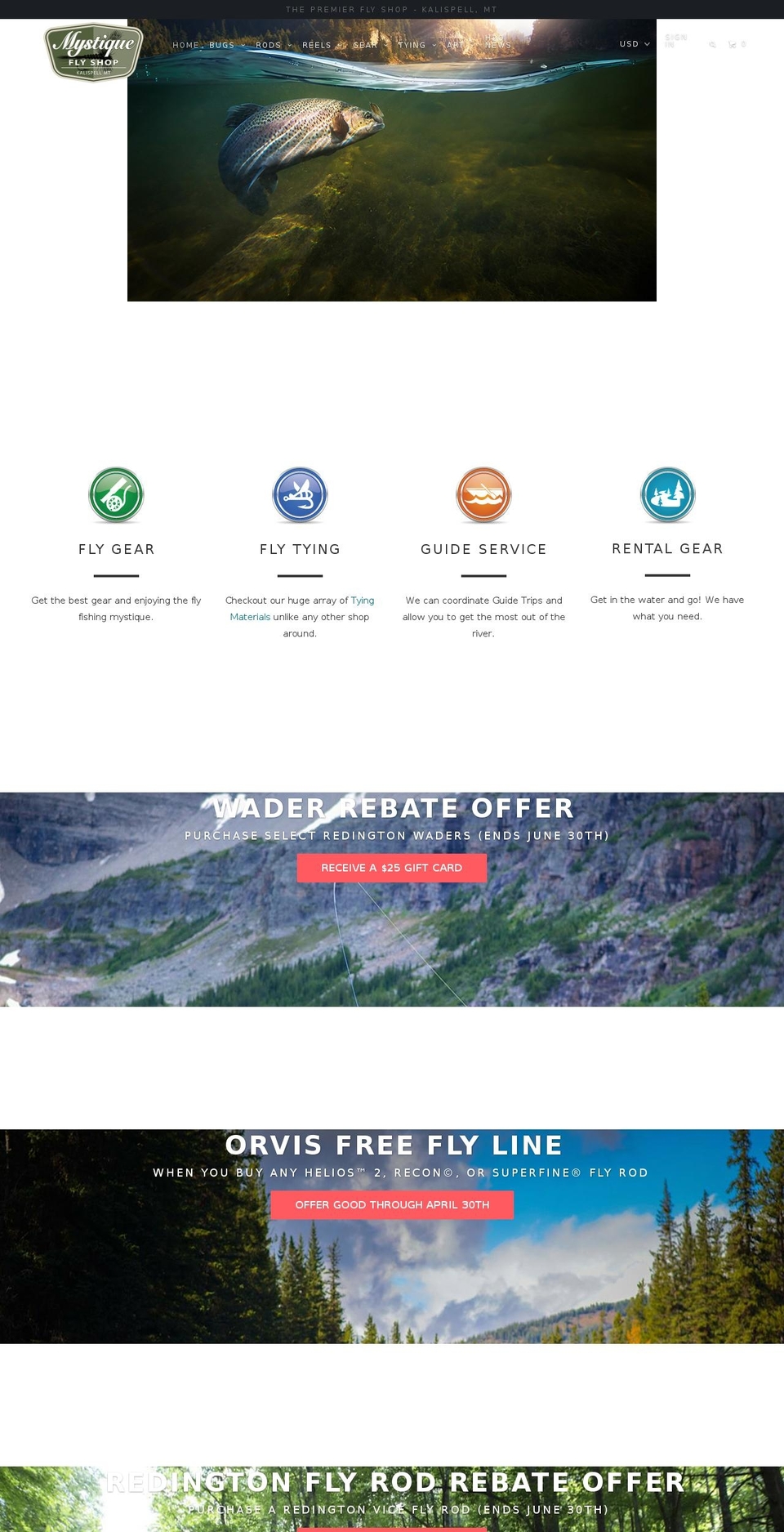 kalispellflyshop.com shopify website screenshot