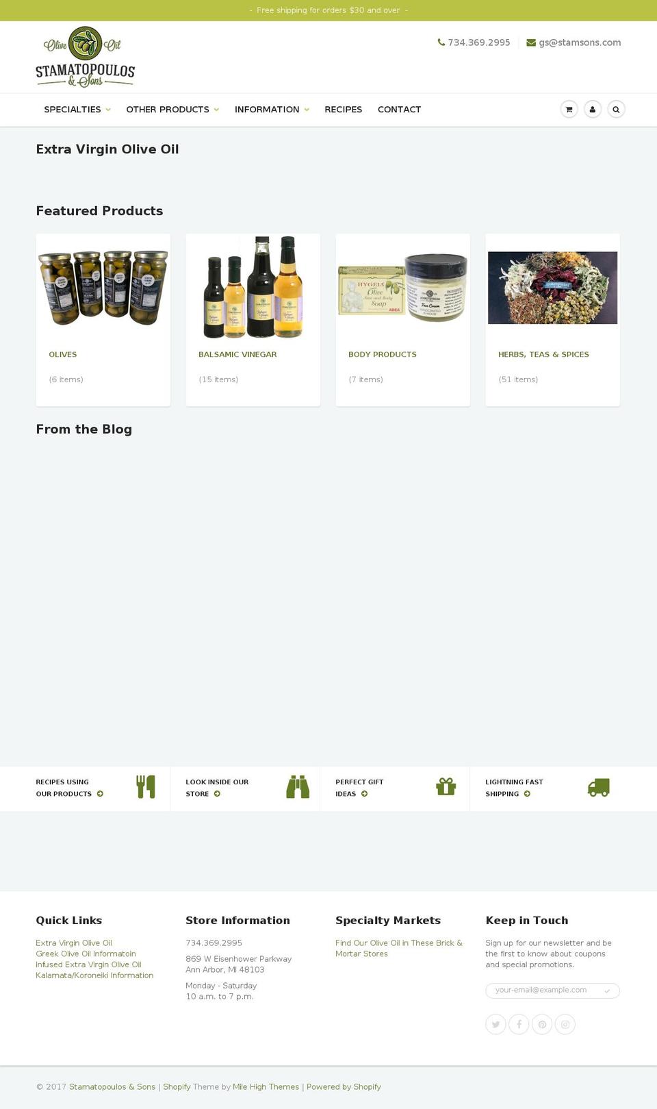 kaliterooliveoil.com shopify website screenshot
