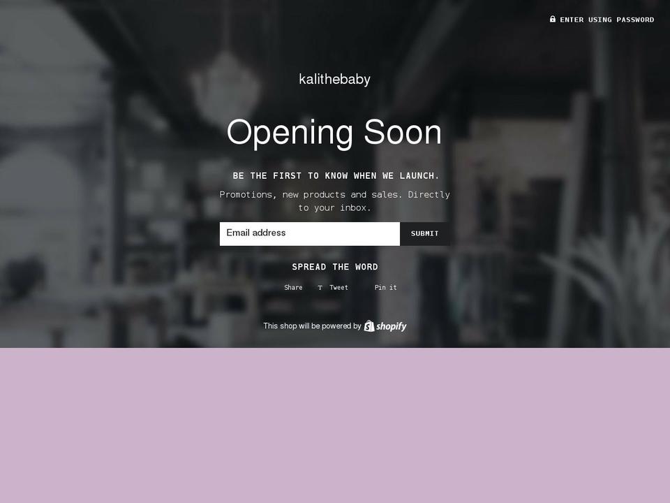 kalithebaby.com shopify website screenshot
