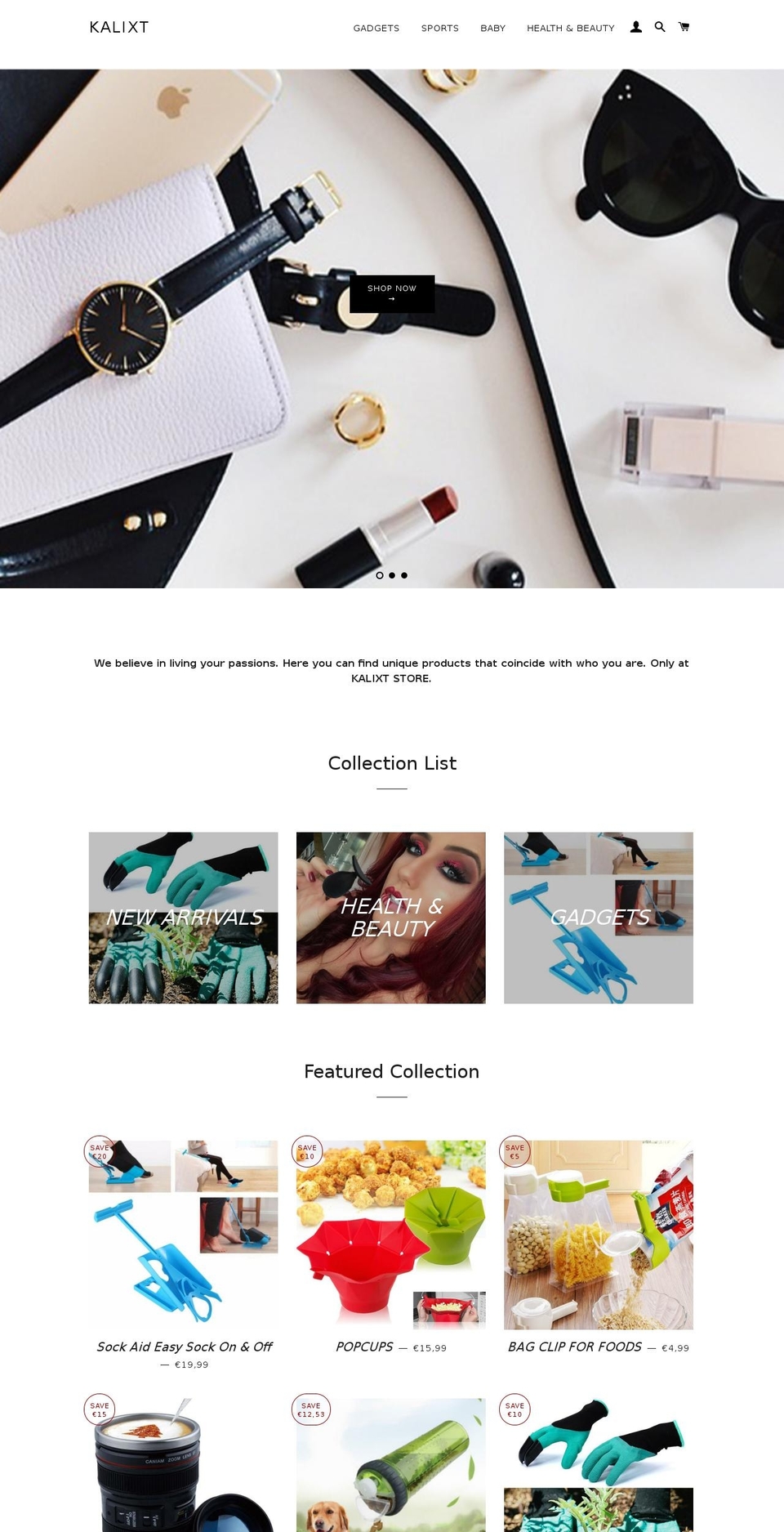 kalixt.com — Shopify storefront screenshot