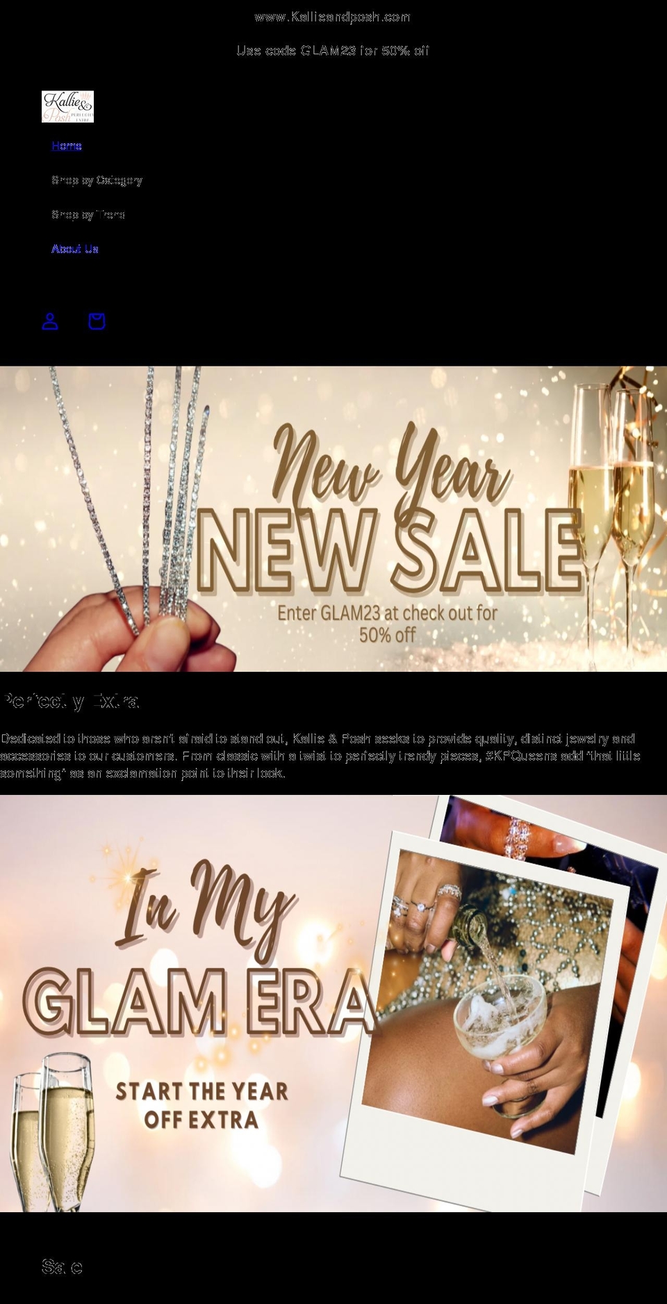 kallieandposh.com shopify website screenshot