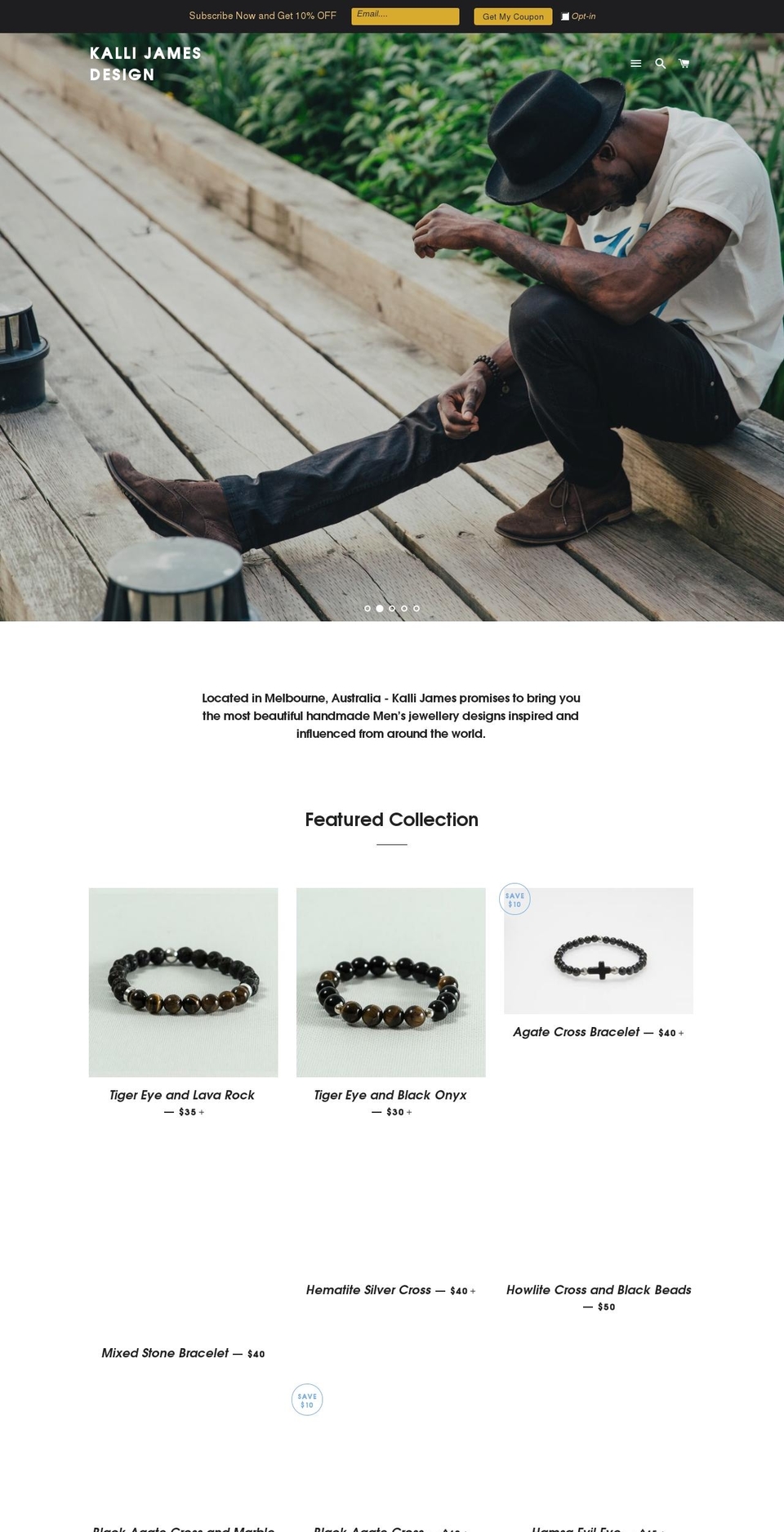 kallijamesdesign.com shopify website screenshot