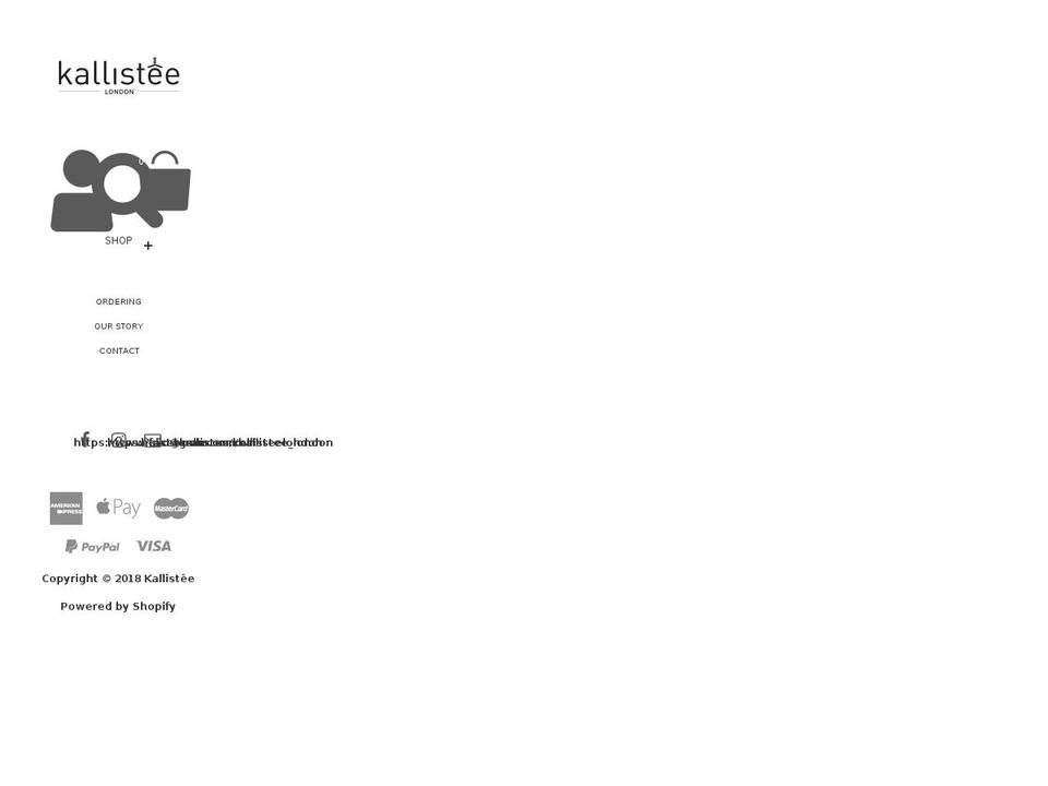 kallistee.com — Shopify storefront screenshot