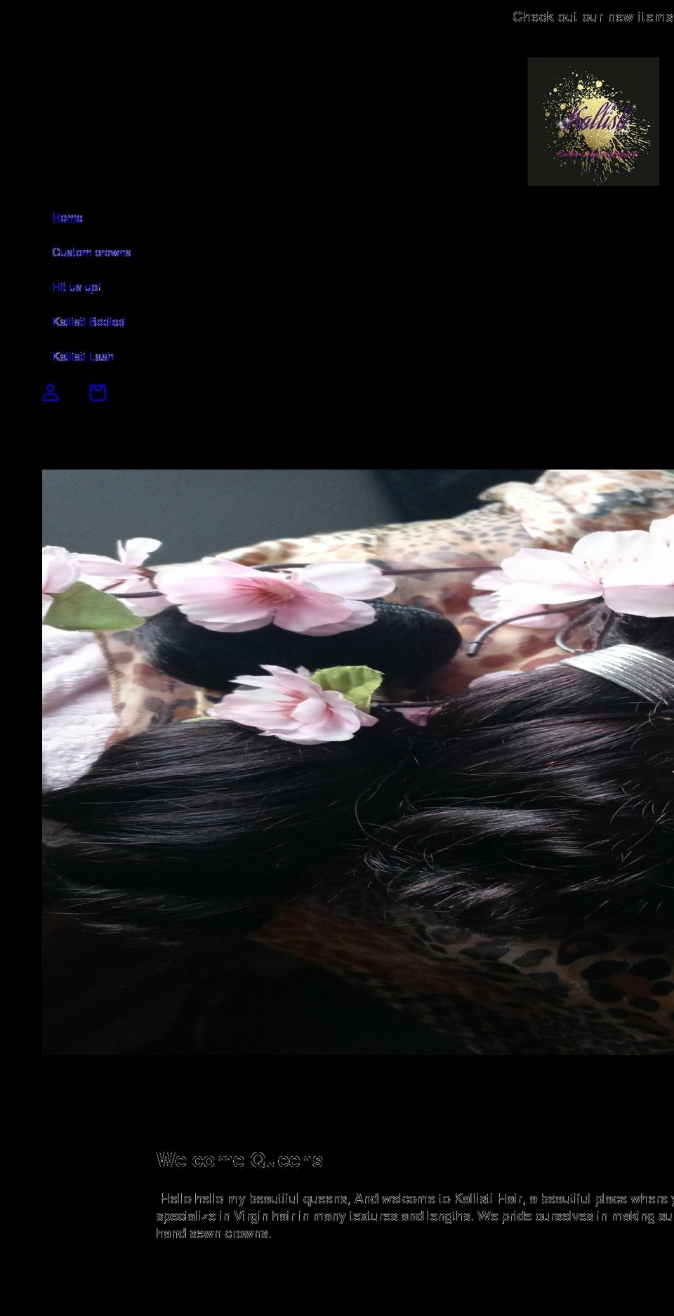 kallistihair.com shopify website screenshot