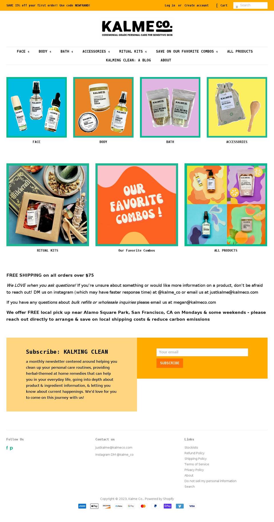 kalmeco.com shopify website screenshot