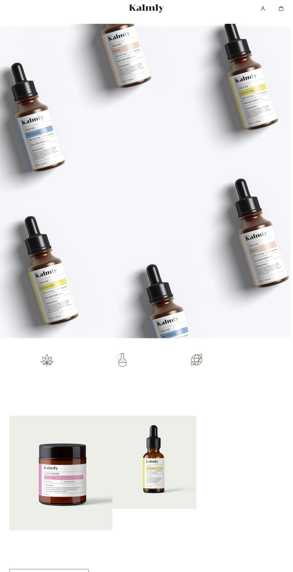 kalmly.com shopify website screenshot