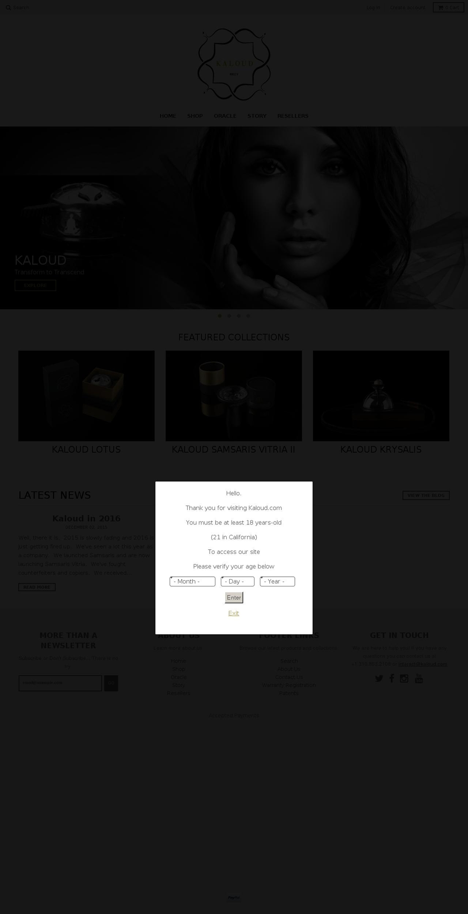 kaloud.com shopify website screenshot