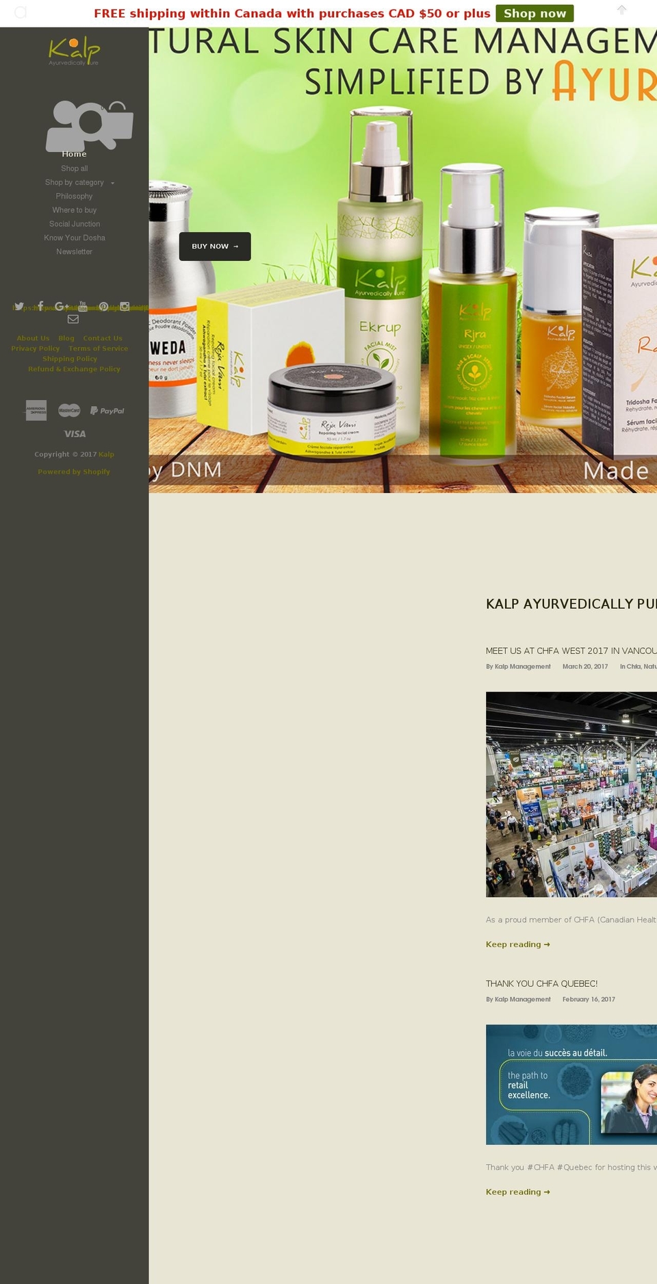 kalp.ca shopify website screenshot