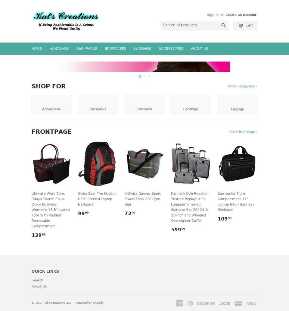 kals-creations.com shopify website screenshot