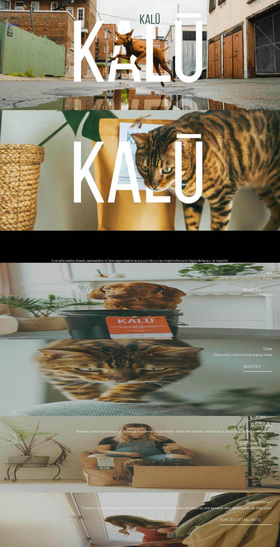 kalu.co shopify website screenshot