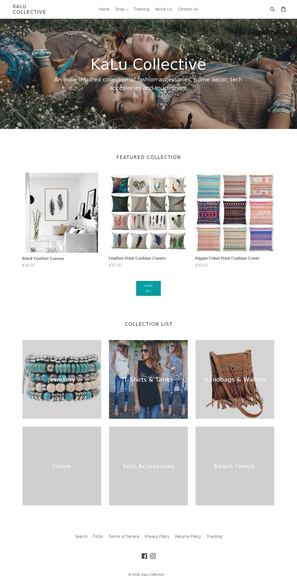 kalucollective.com — Shopify storefront screenshot
