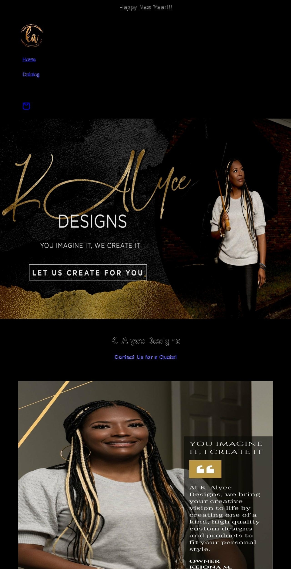 kalycedesigns.com shopify website screenshot