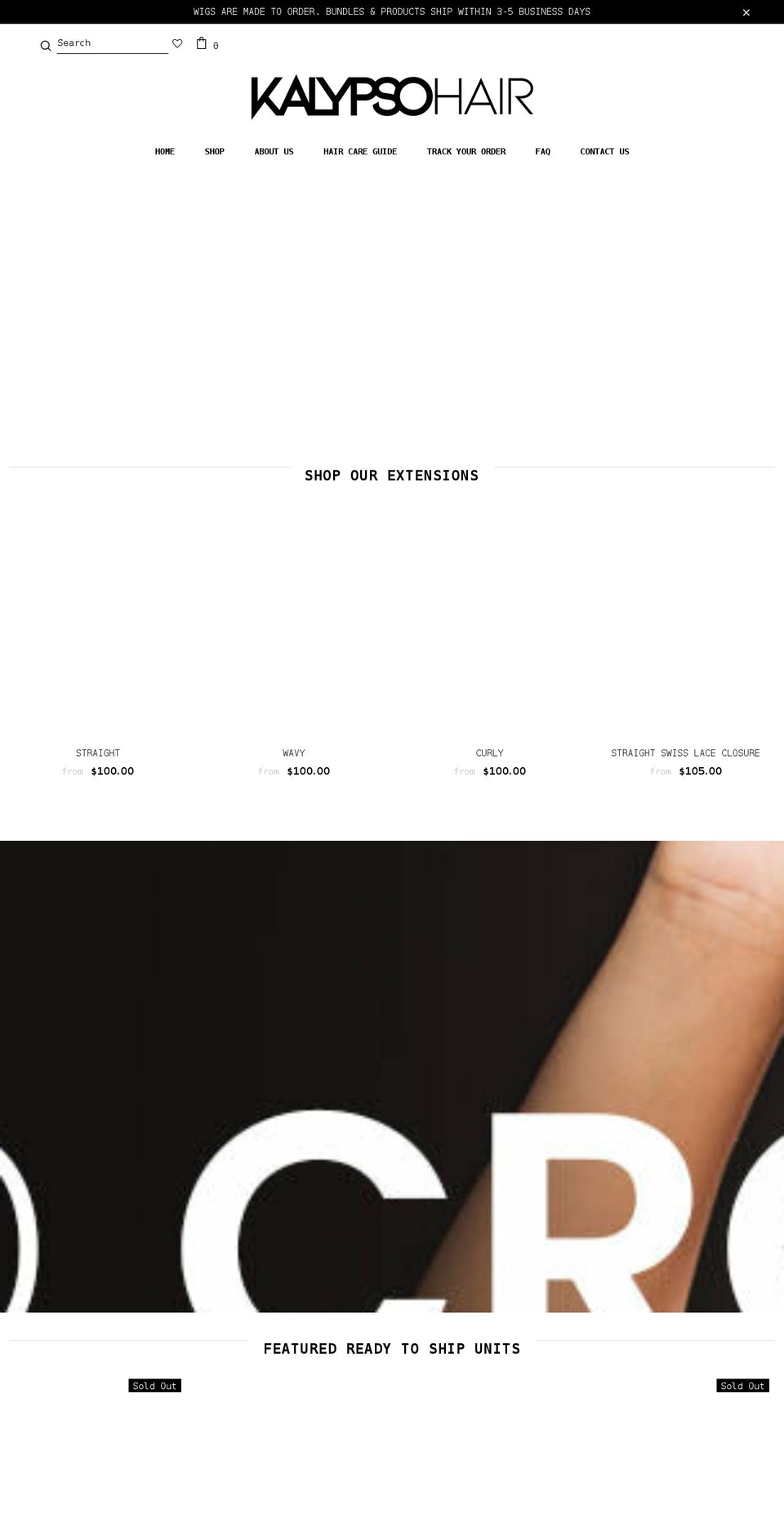 kalypsohair.com shopify website screenshot