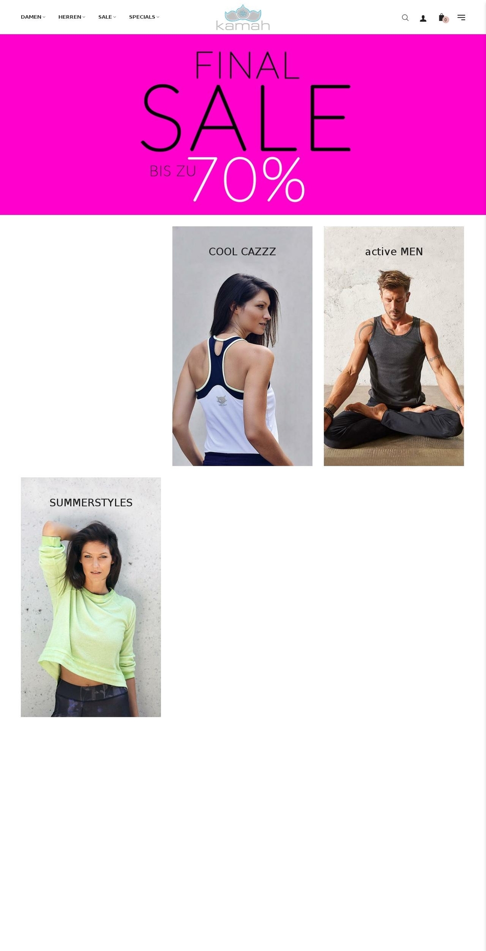kamahyogashop.com shopify website screenshot