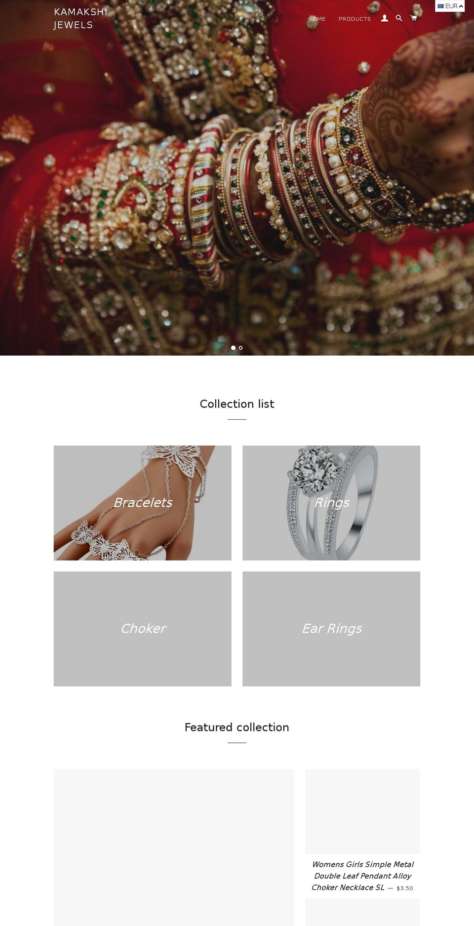 kamakshijewels.com — Shopify storefront screenshot