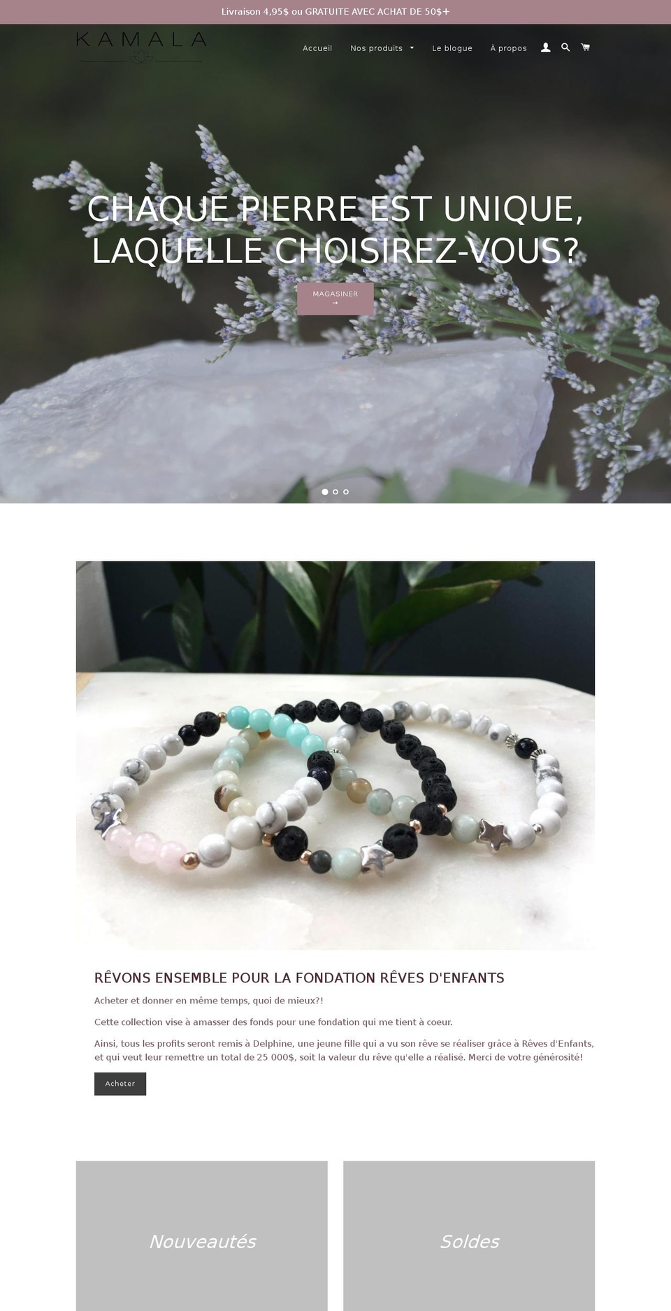 kamala.ca shopify website screenshot