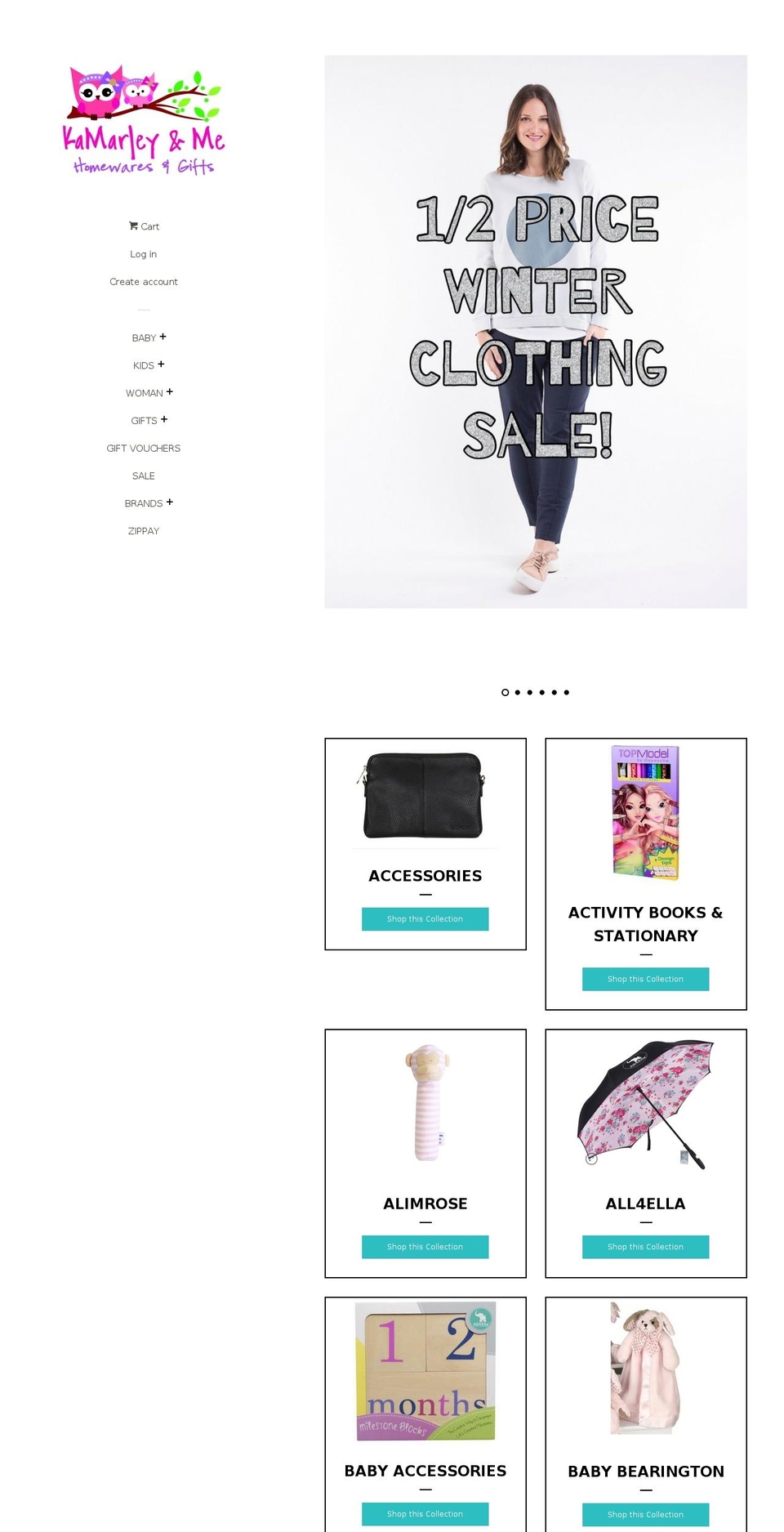 kamarley-me-homewares-gifts.com — Shopify storefront screenshot