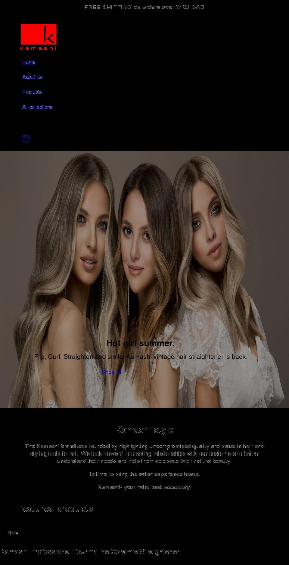 kamashistyle.com shopify website screenshot