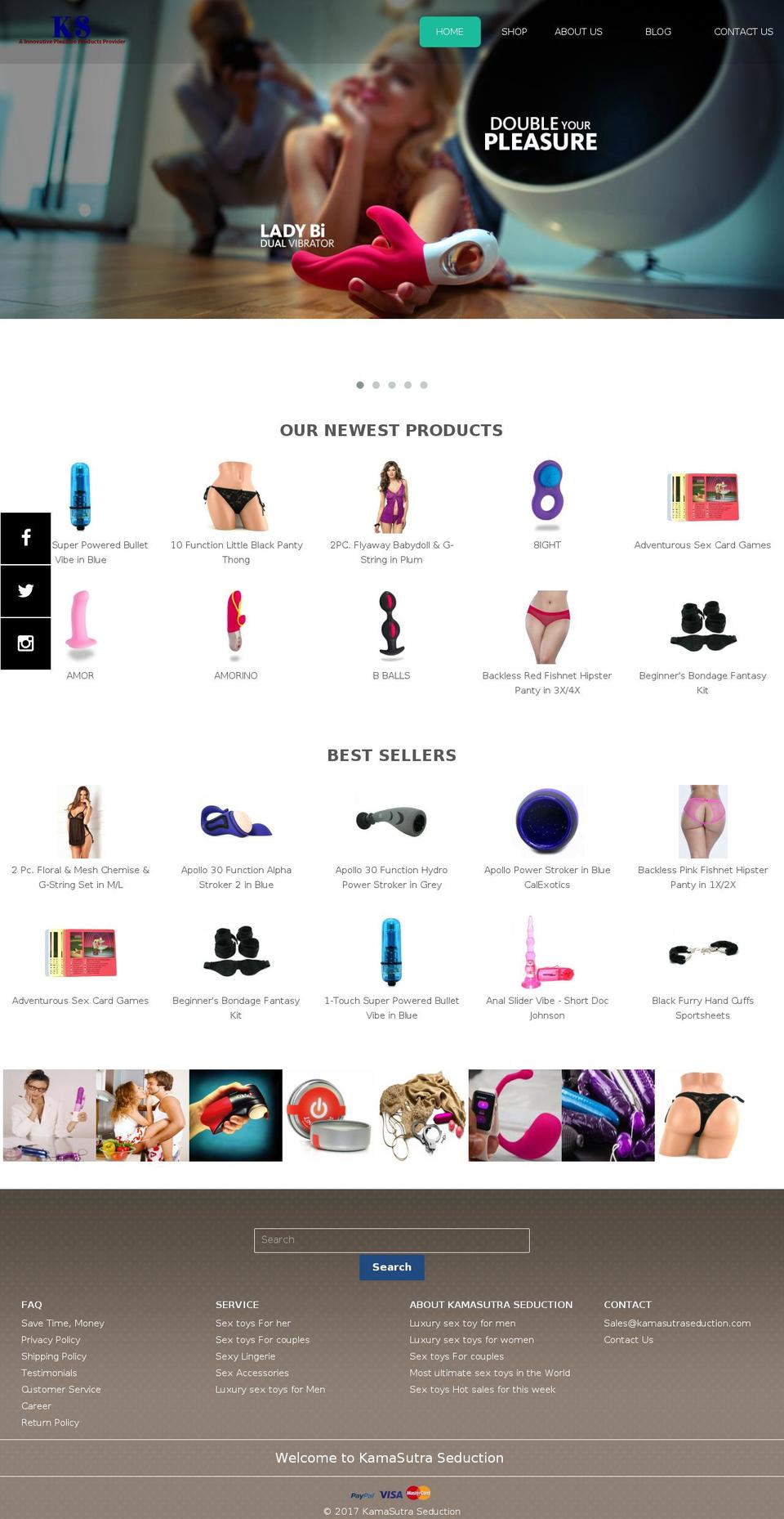 kamasutraseduction.com shopify website screenshot