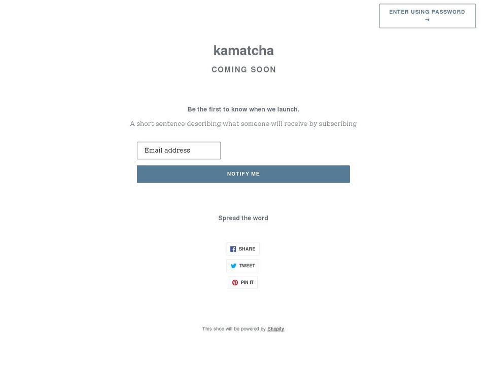 kamatcha.com shopify website screenshot