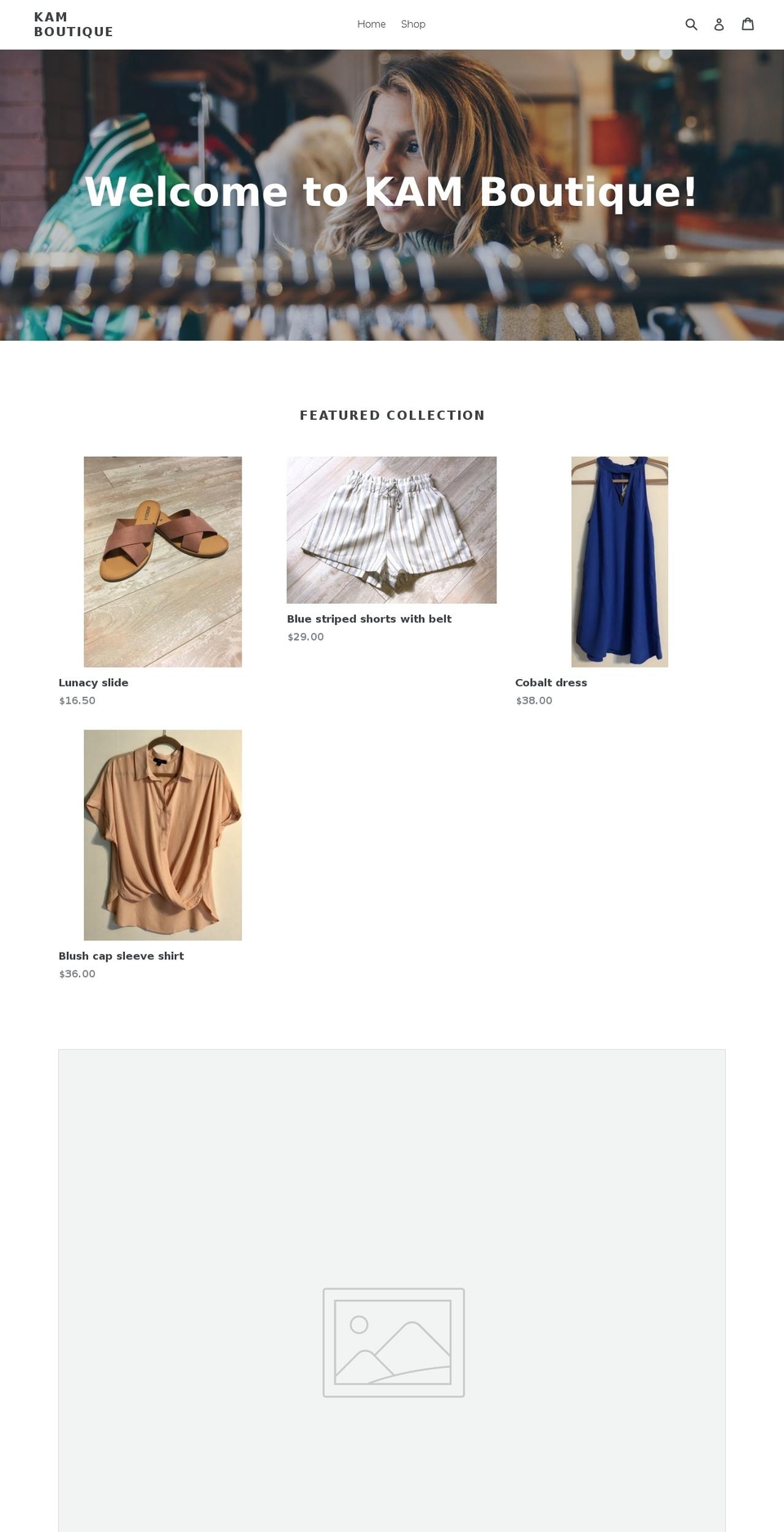 kamboutique.com — Shopify storefront screenshot