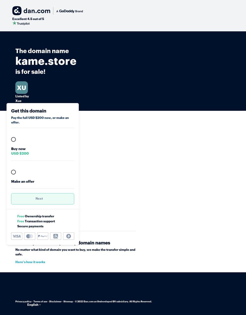 kame.store shopify website screenshot