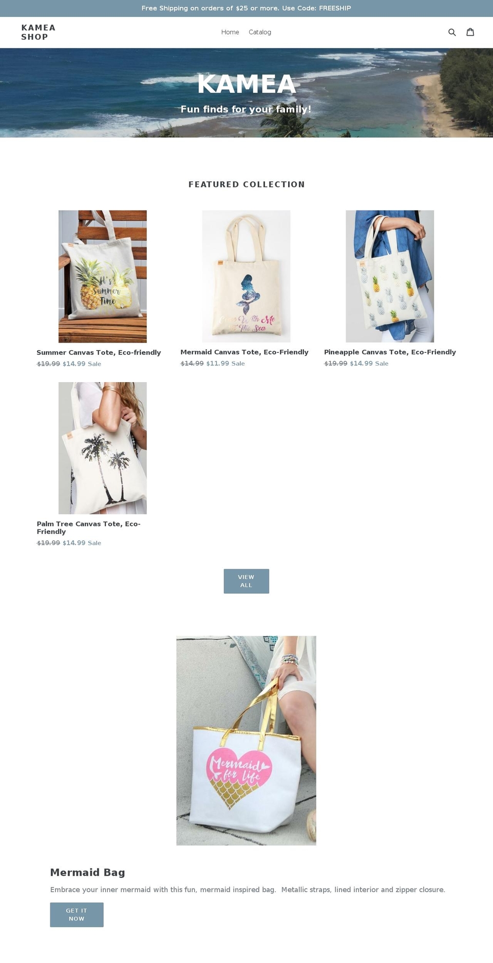kameashop.com shopify website screenshot