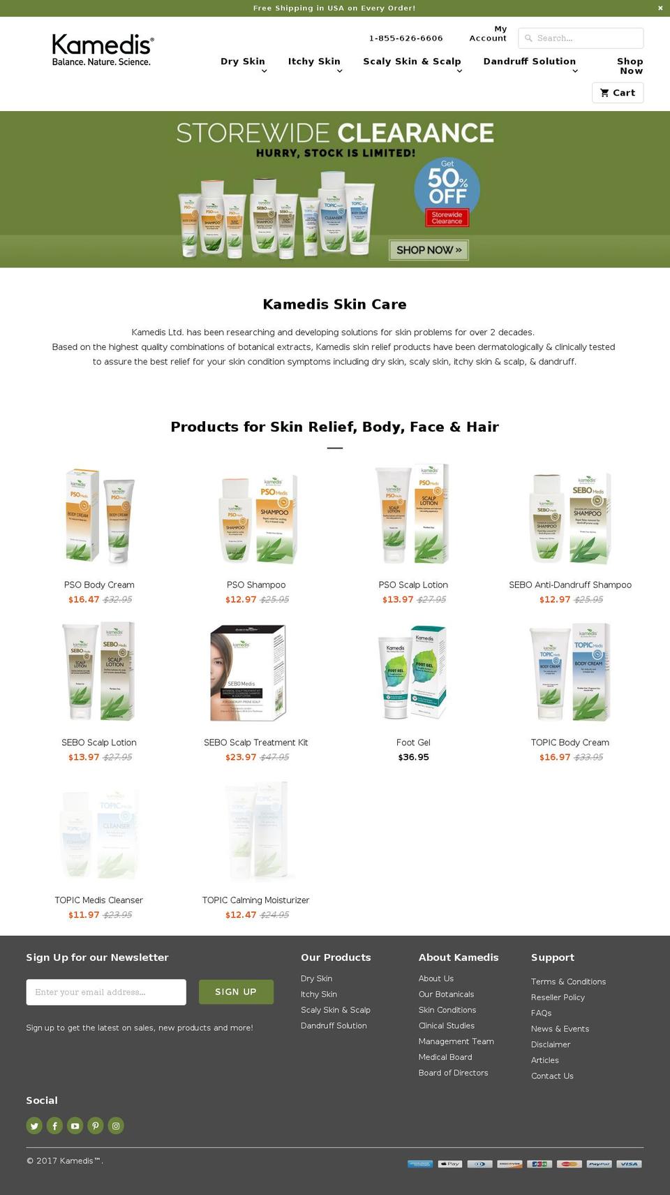 kamedis-us.com shopify website screenshot