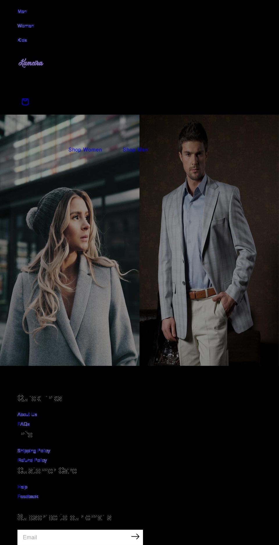 kameira.com shopify website screenshot