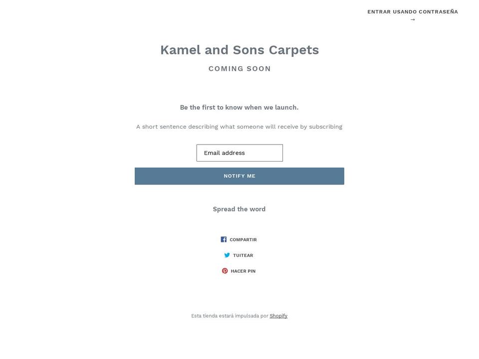 kamelandsonscarpets.com — Shopify storefront screenshot