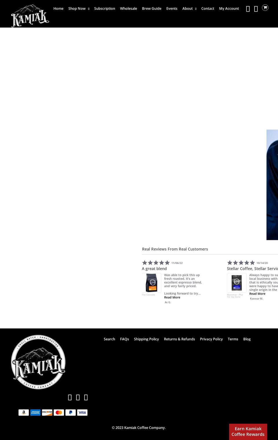 kamiakcoffeeco.com — Shopify storefront screenshot