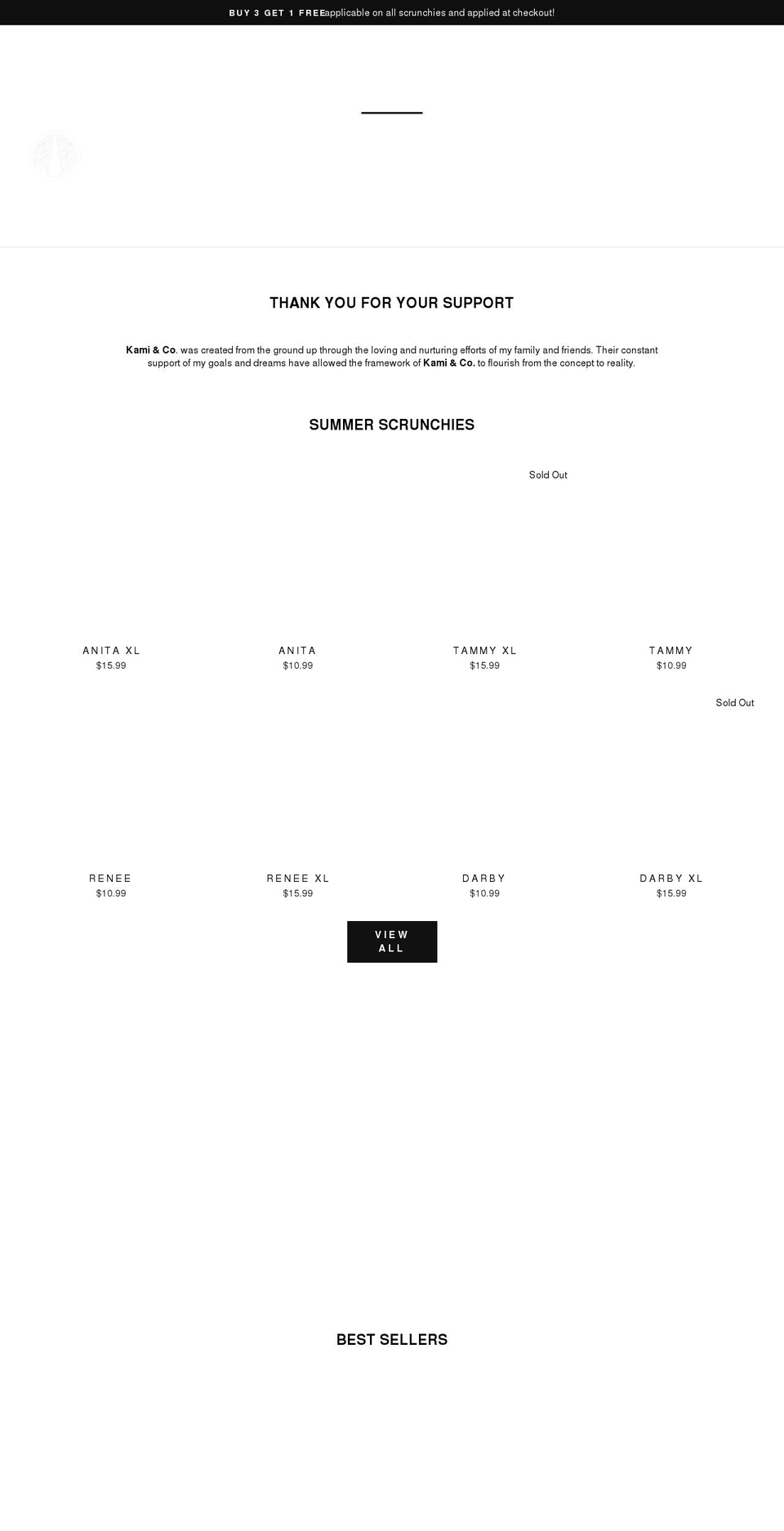 kamiandco.com shopify website screenshot