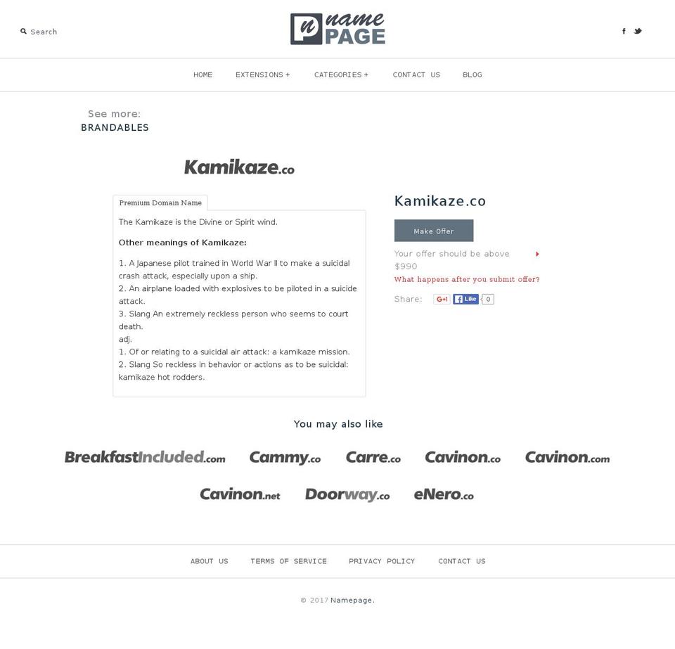 kamikaze.co shopify website screenshot