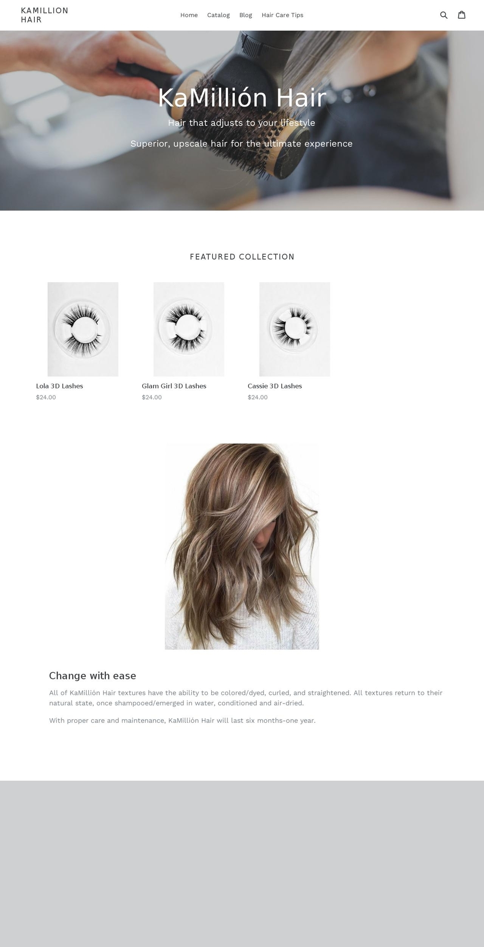 kamillionhair.com — Shopify storefront screenshot